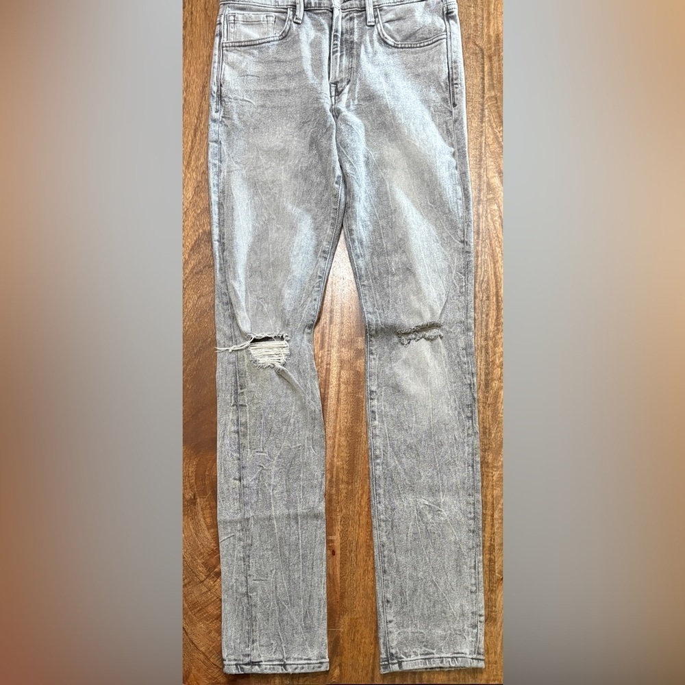 Joe's Womens Kinetic The Asher Slim Fit Mid Rise Denim Acid Wash Gray Size 29